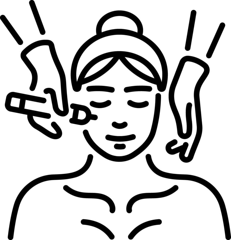 a-character-doing-a-facial-treatment-line-icon-vector