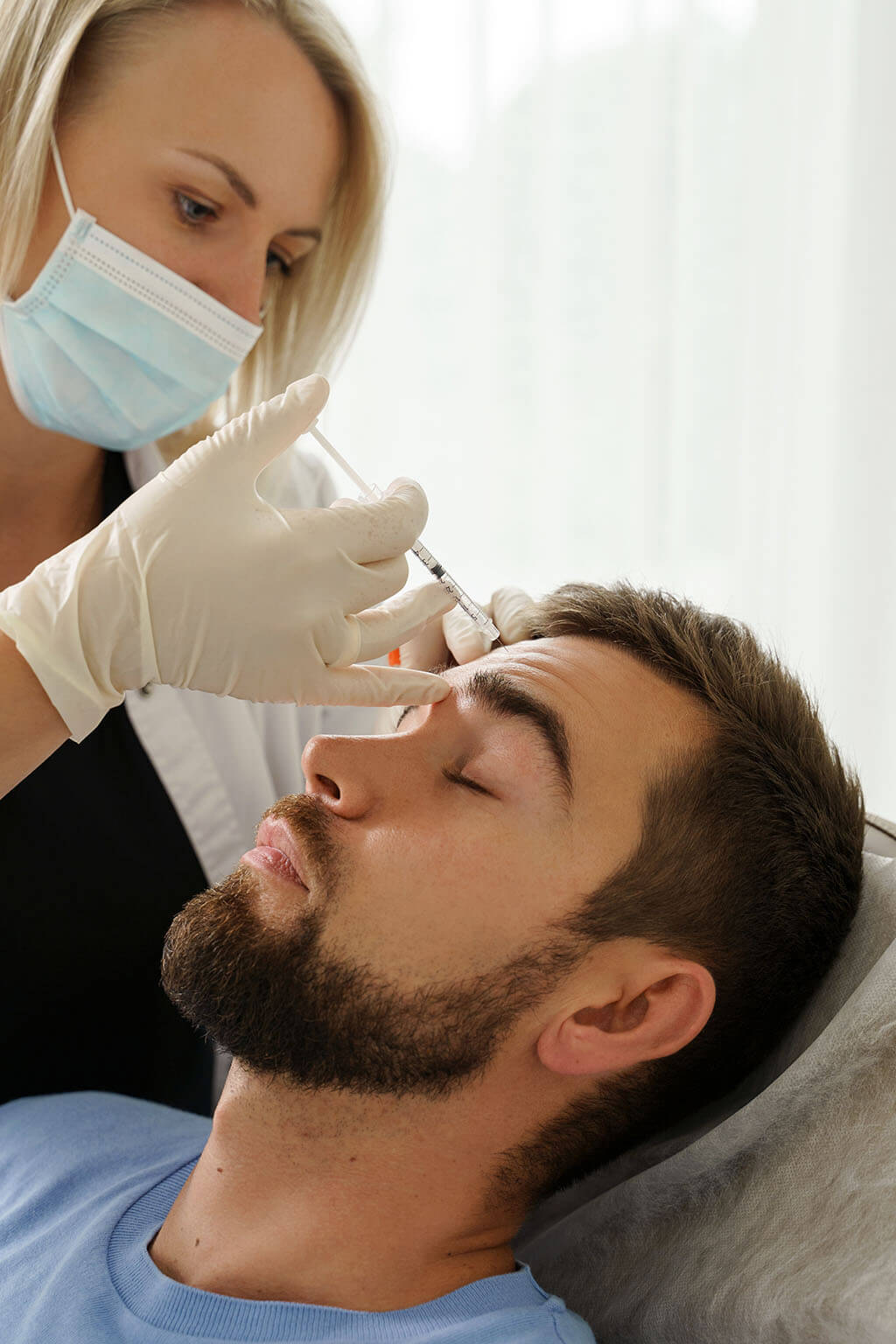 Man getting botox injection at Omnia Integrative Health & MedSpa near Reading PA